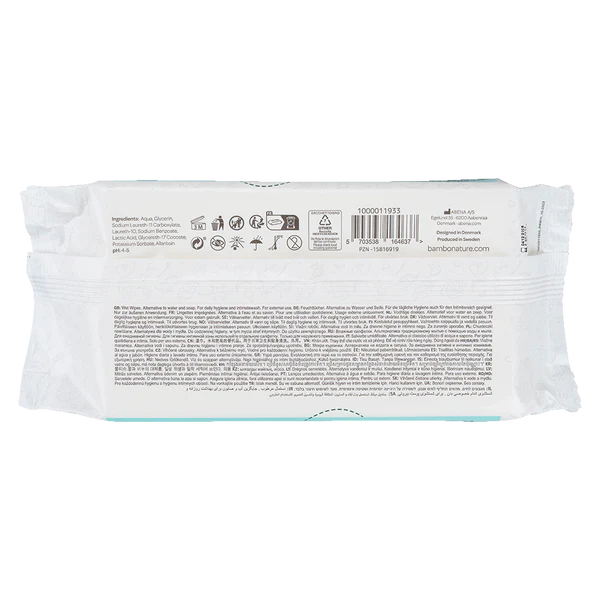 Bambo Nature billendoekjes plasticvrij | 50 stuks achterzijde