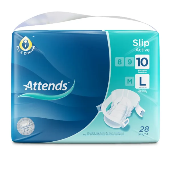 Attends Slip Active 10 maat L | 3750ml 💧💧💧💧 voorzijde