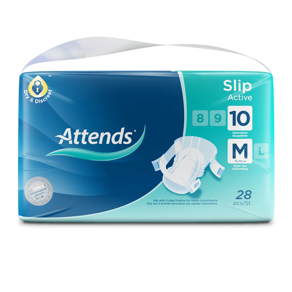Attends Slip Active 10 maat M | 2900ml 💧💧💧💧 voorzijde